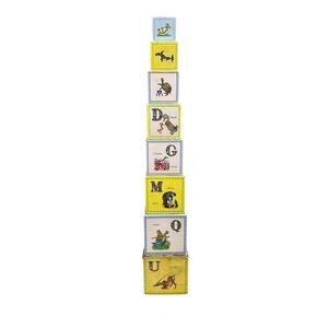 Playskool Golden Books Wood Nesting Boxes Alphabet Set of 8-1950's RARE